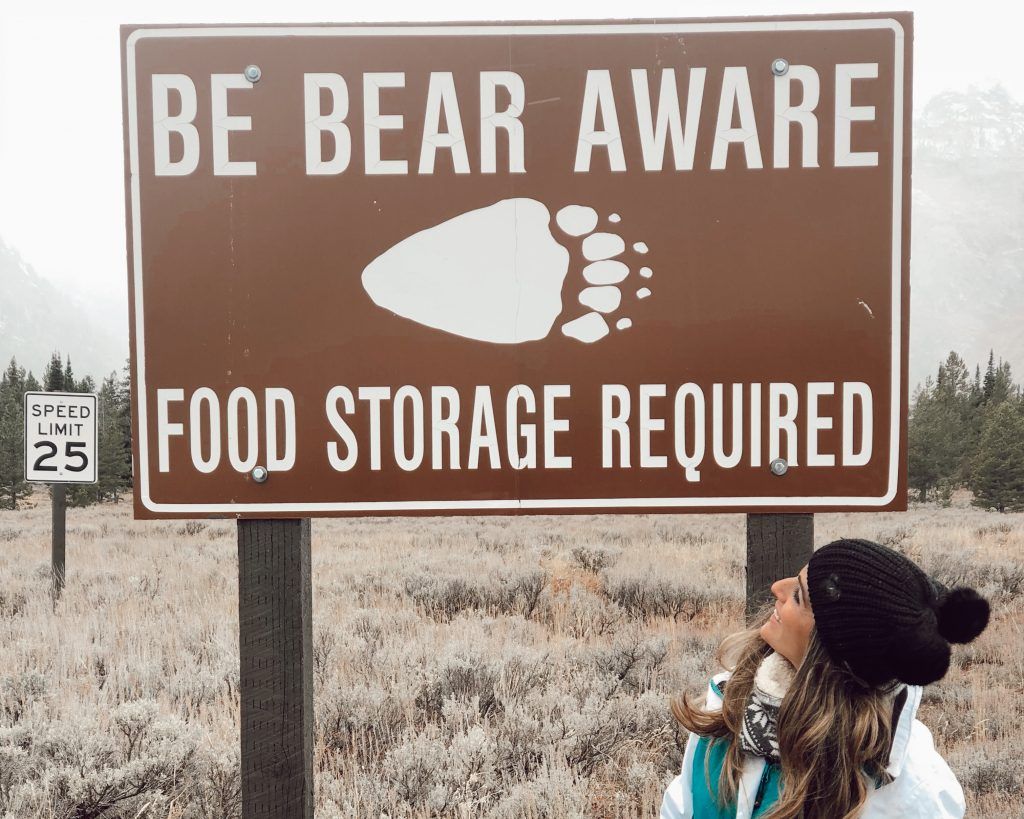 Señal de territorio de osos en Grand Teton National Park